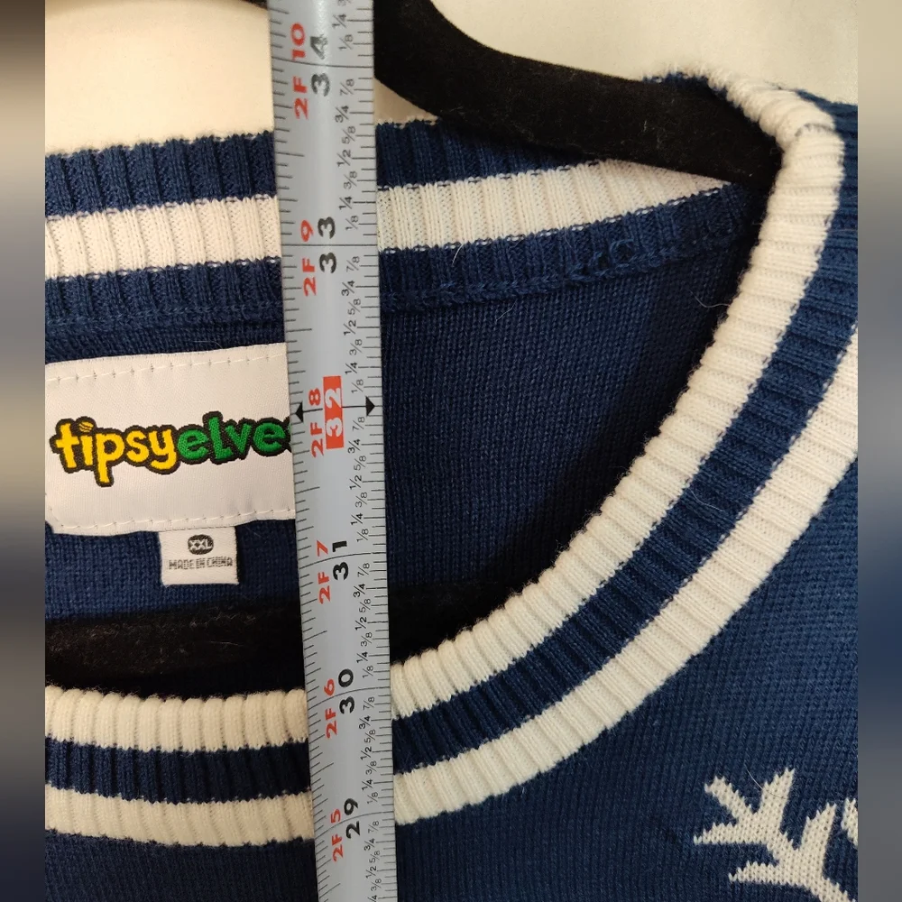 Tipsy Elves Men's 2XL Bad Santa's Log On The Fire Ugly Christmas Sweater EUC